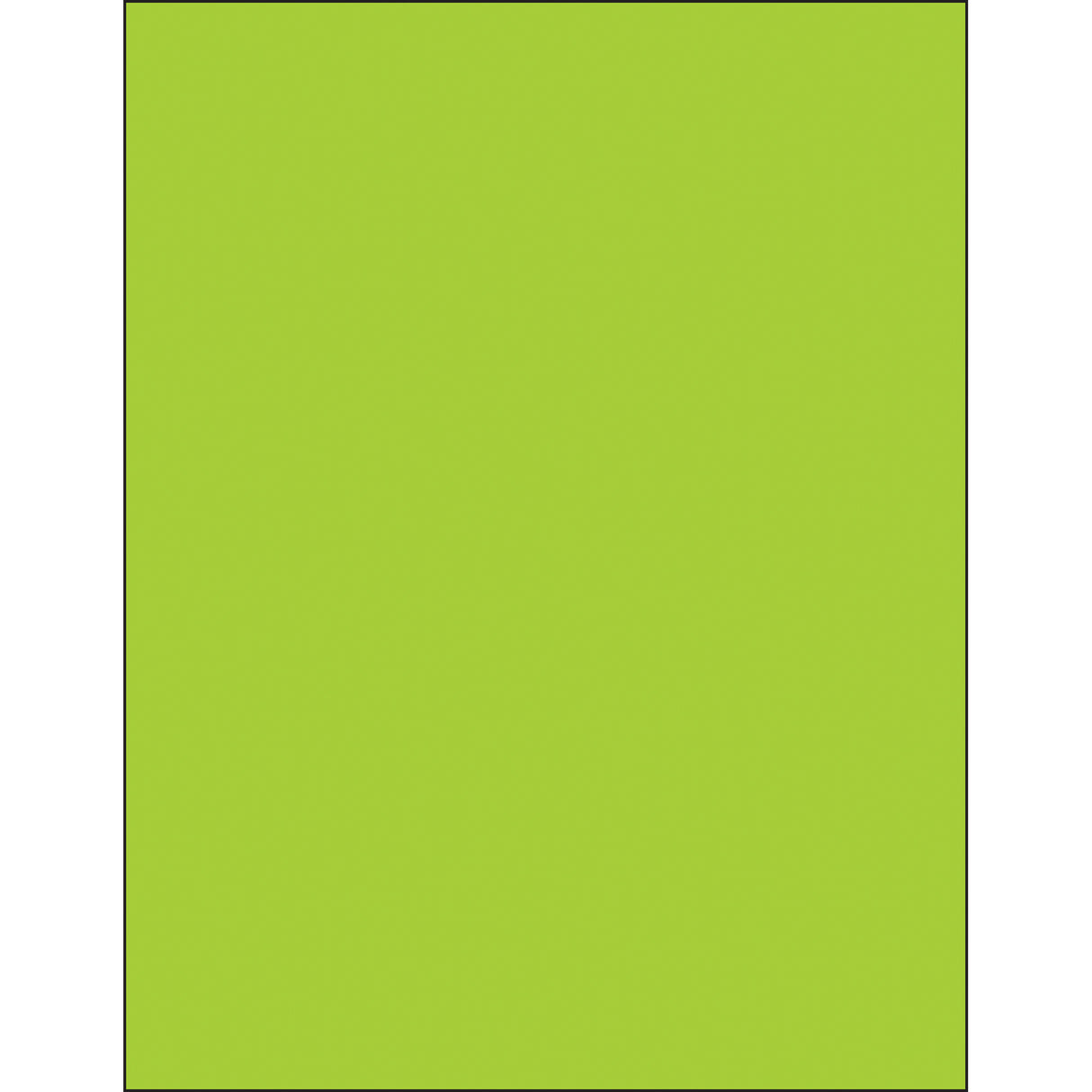 8 1/2 x 11" Fluorescent Green Rectangle Laser Labels