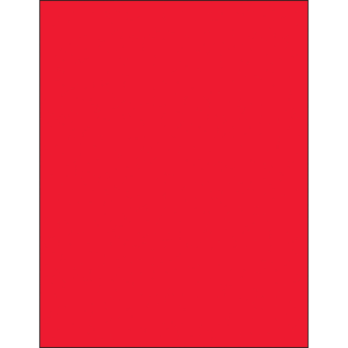 8 1/2 x 11" Fluorescent Red Rectangle Laser Labels