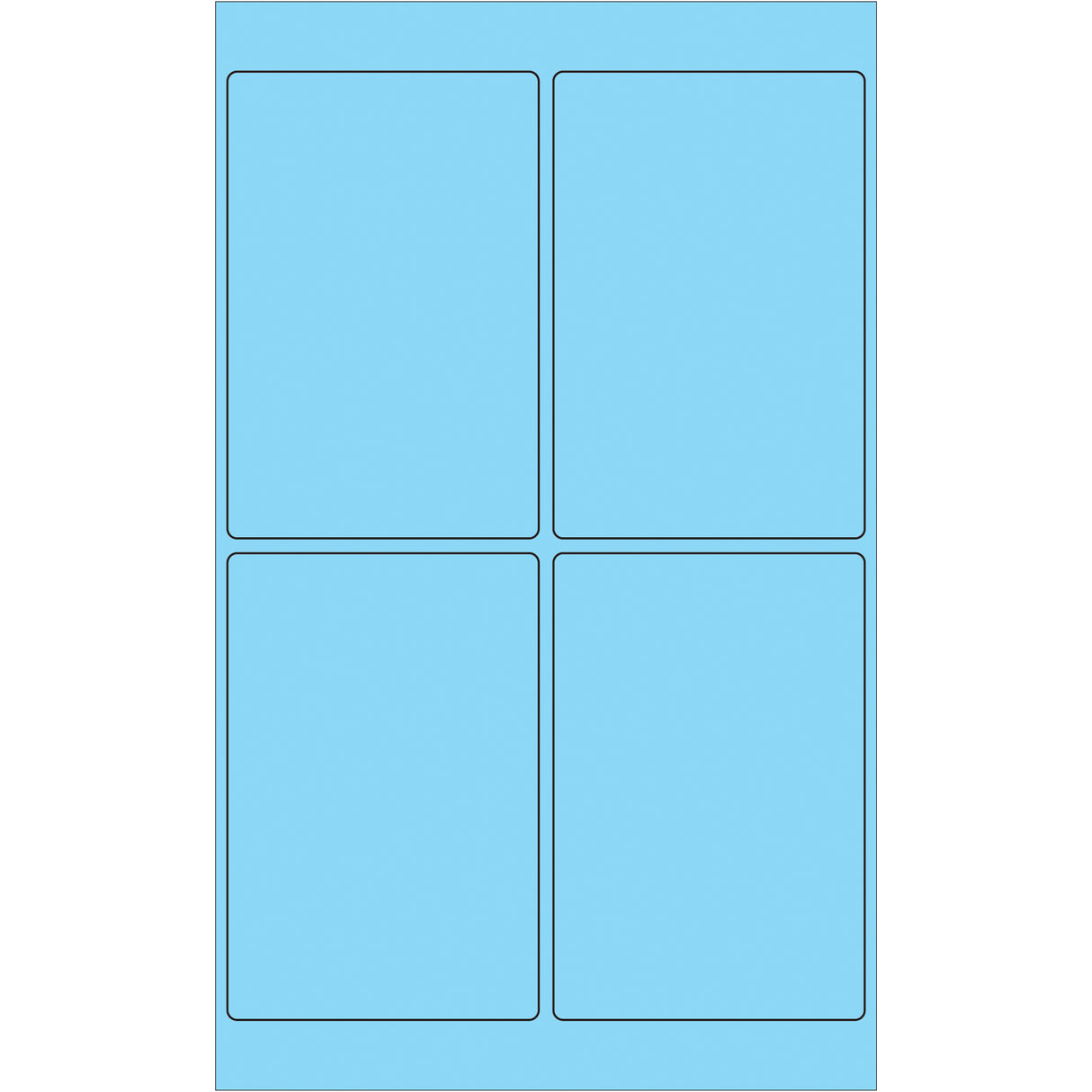 4 x 6" Fluorescent Pastel Blue Rectangle Laser Labels