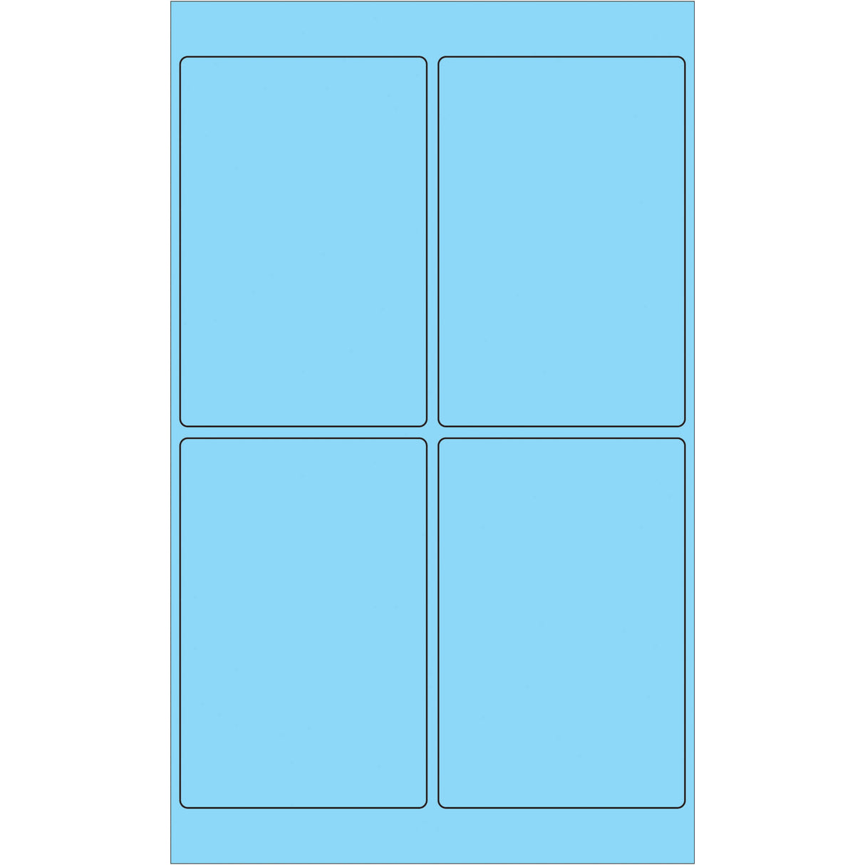 4 x 6" Fluorescent Pastel Blue Rectangle Laser Labels