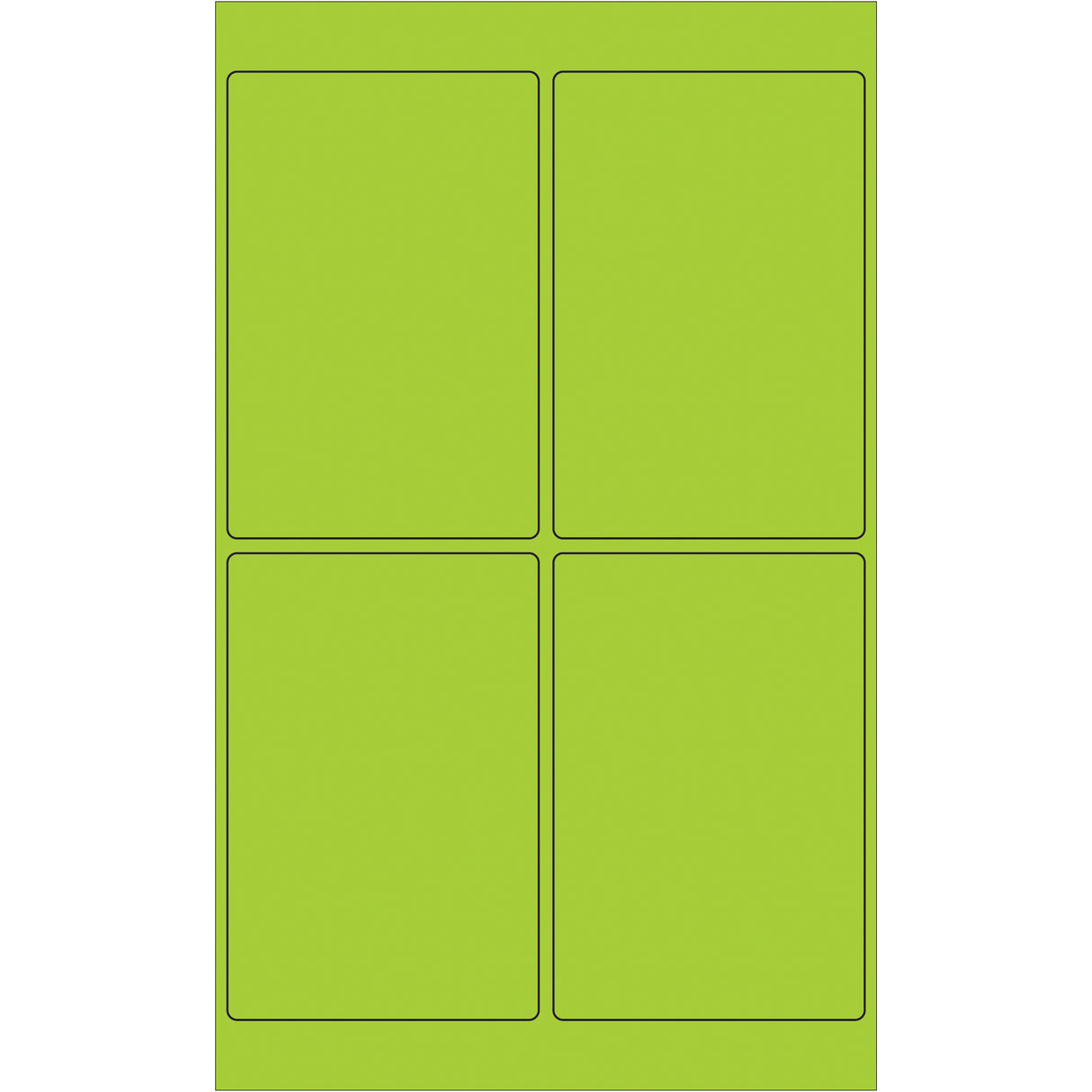 4 x 6" Fluorescent Green Rectangle Laser Labels