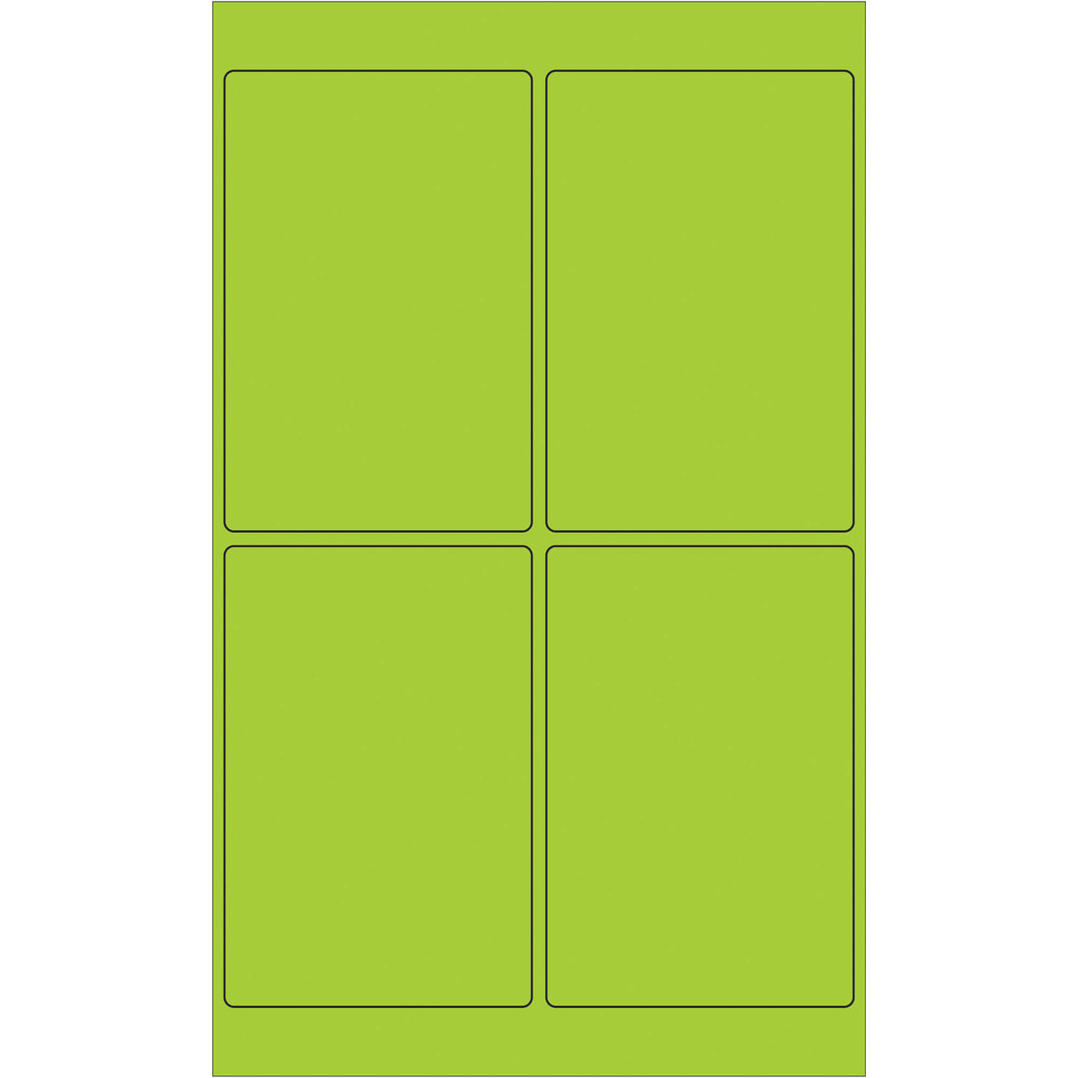 4 x 6" Fluorescent Green Rectangle Laser Labels