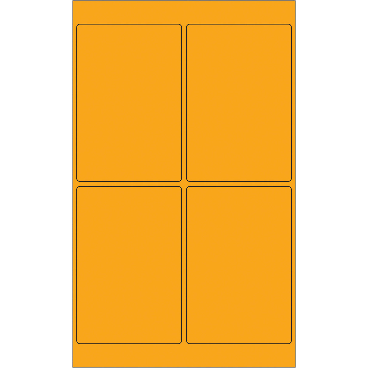 4 x 6" Fluorescent Orange Rectangle Laser Labels