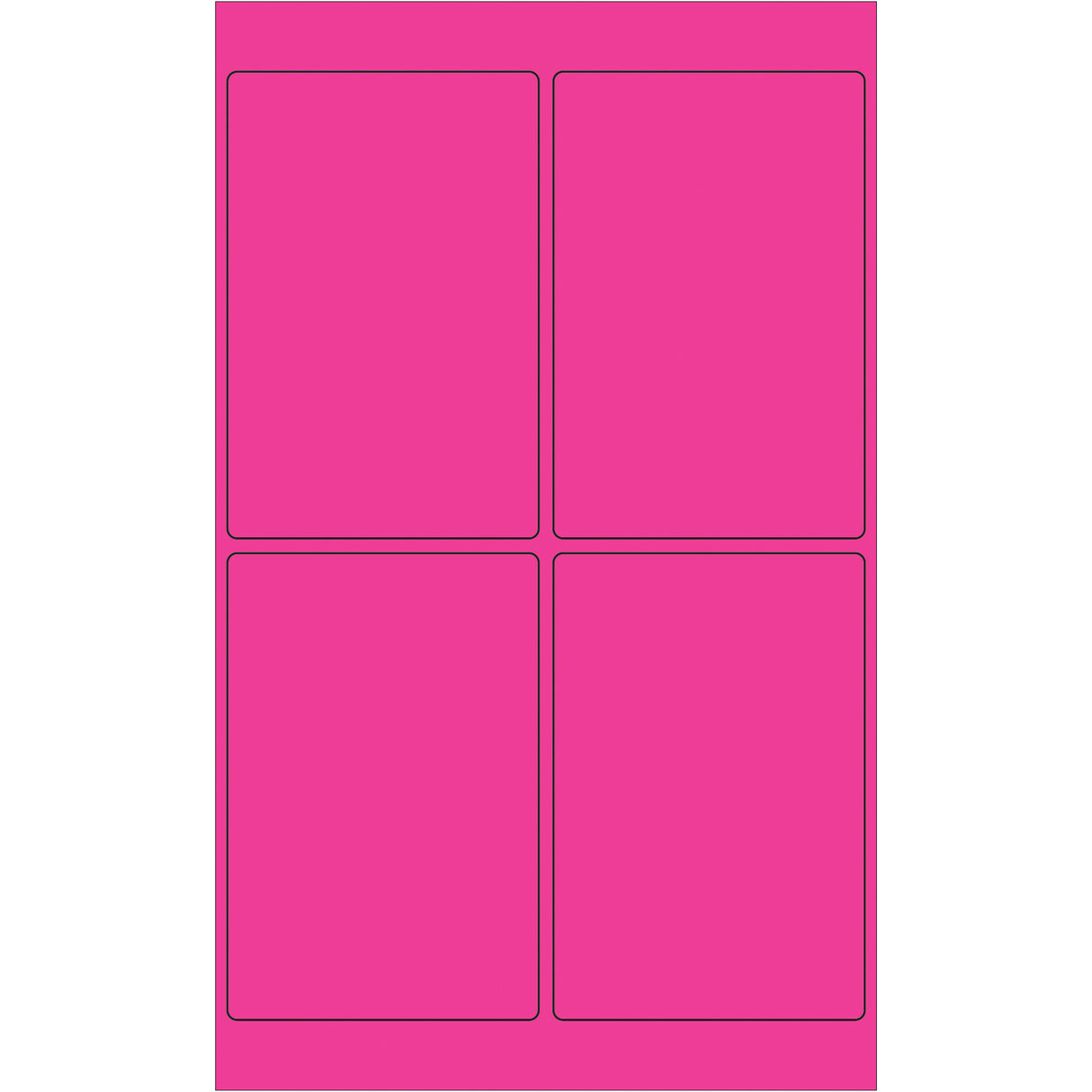 4 x 6" Fluorescent Pink Rectangle Laser Labels