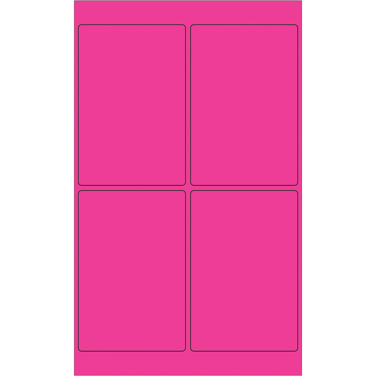 4 x 6" Fluorescent Pink Rectangle Laser Labels