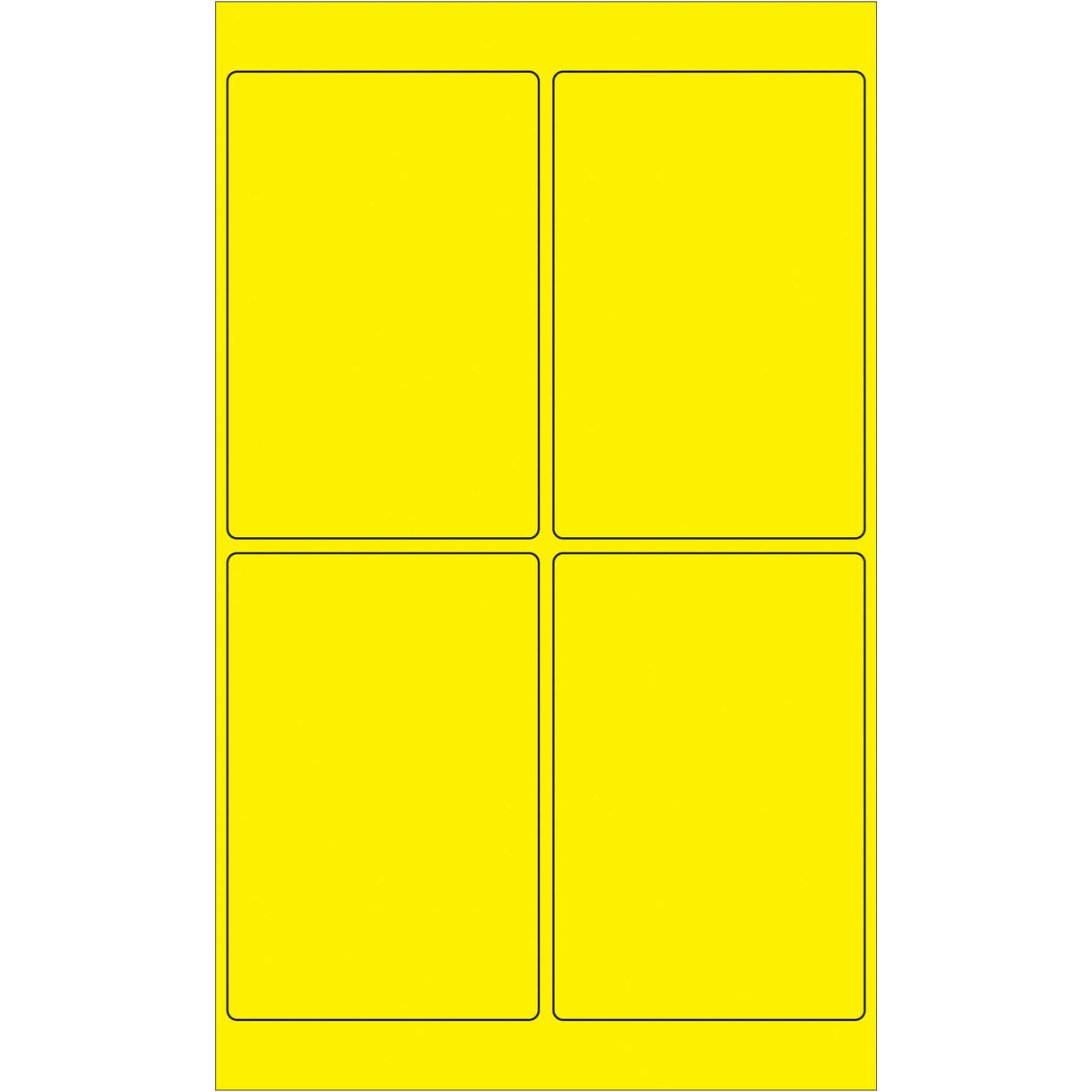 4 x 6" Fluorescent Yellow Rectangle Laser Labels