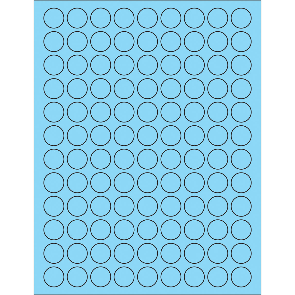 3/4" Fluorescent Pastel Blue Circle Laser Labels