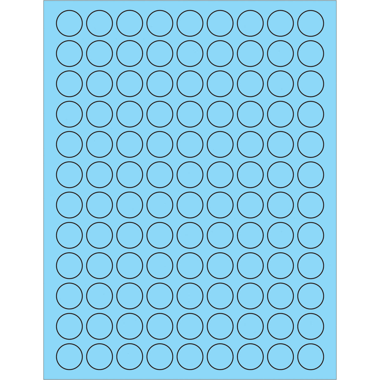 3/4" Fluorescent Pastel Blue Circle Laser Labels