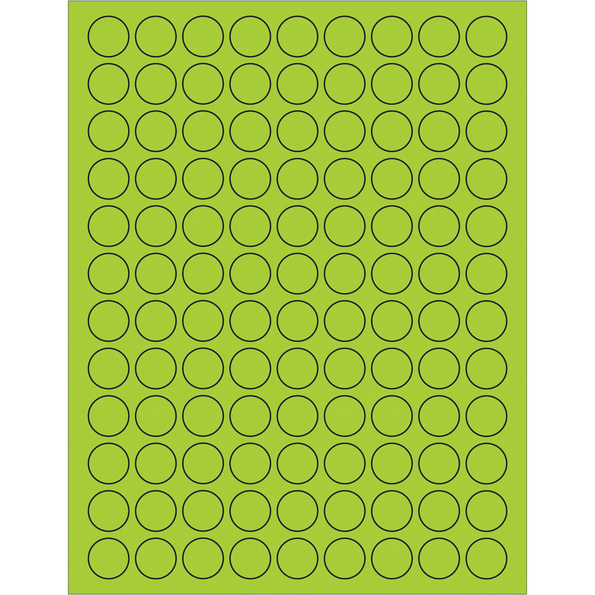 3/4" Fluorescent Green Circle Laser Labels