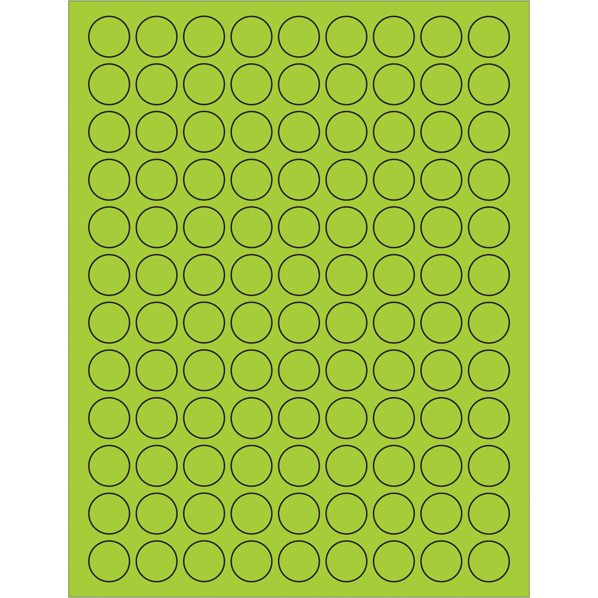 3/4" Fluorescent Green Circle Laser Labels