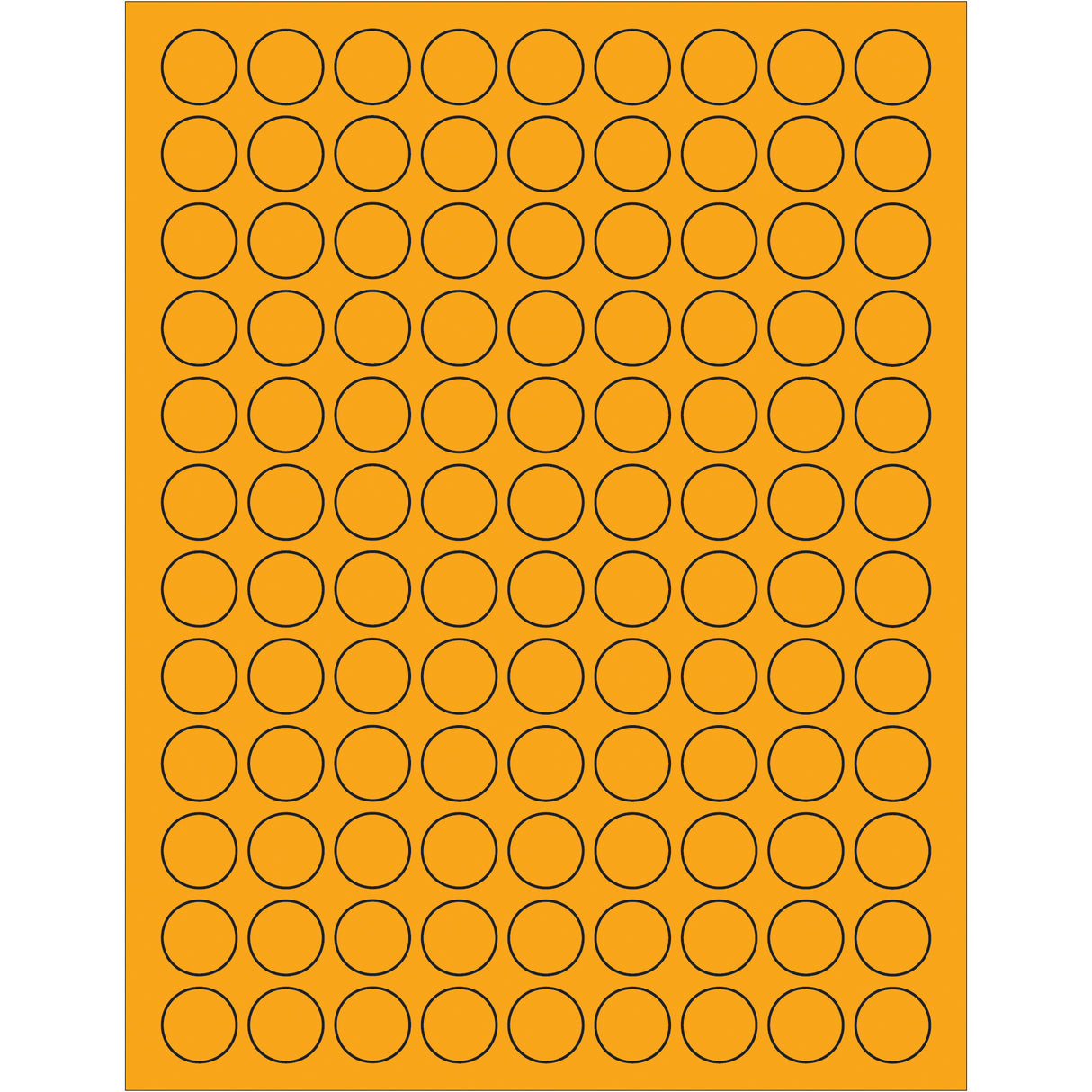 3/4" Fluorescent Orange Circle Laser Labels