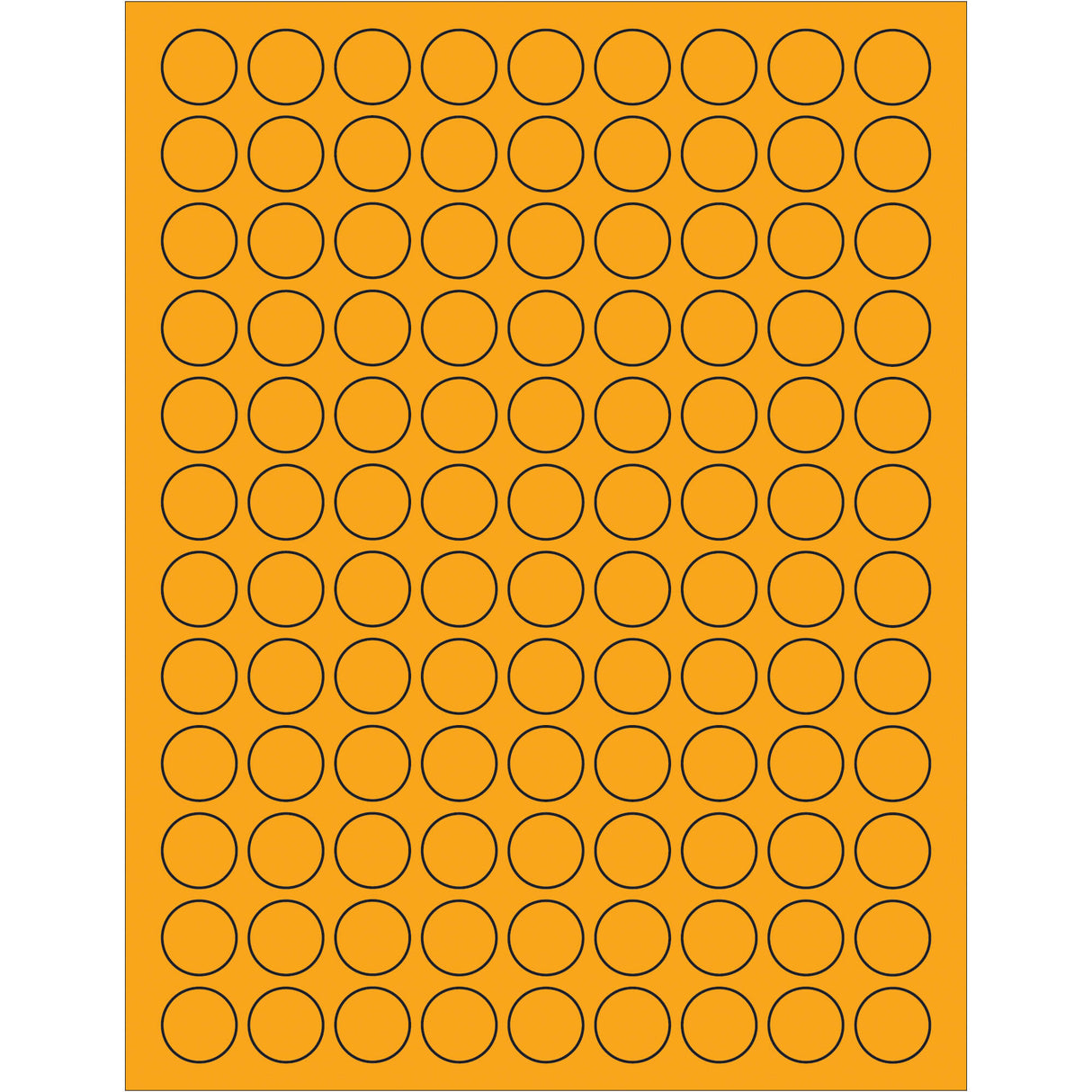 3/4" Fluorescent Orange Circle Laser Labels