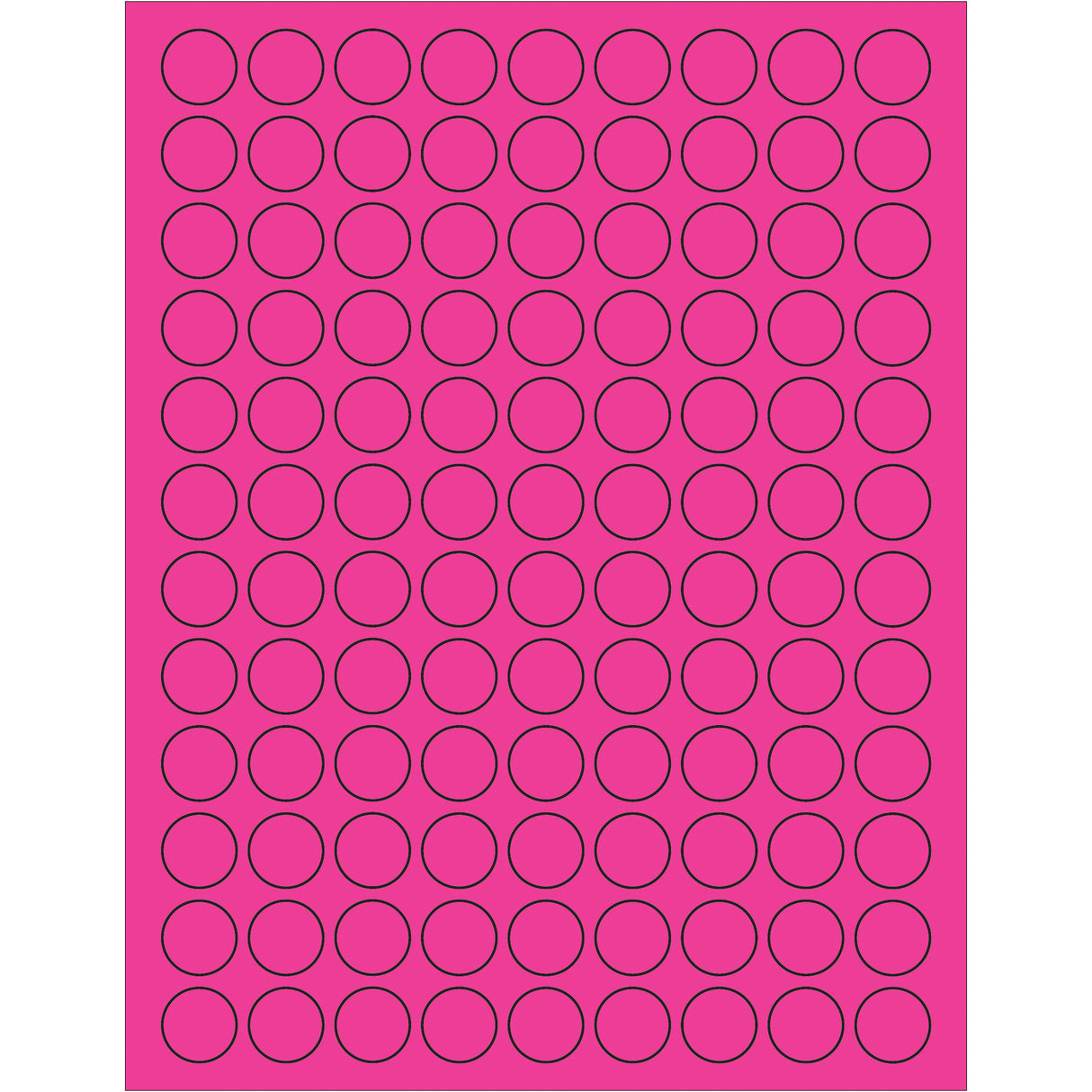 3/4" Fluorescent Pink Circle Laser Labels