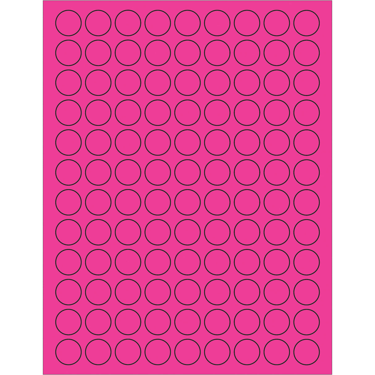 3/4" Fluorescent Pink Circle Laser Labels