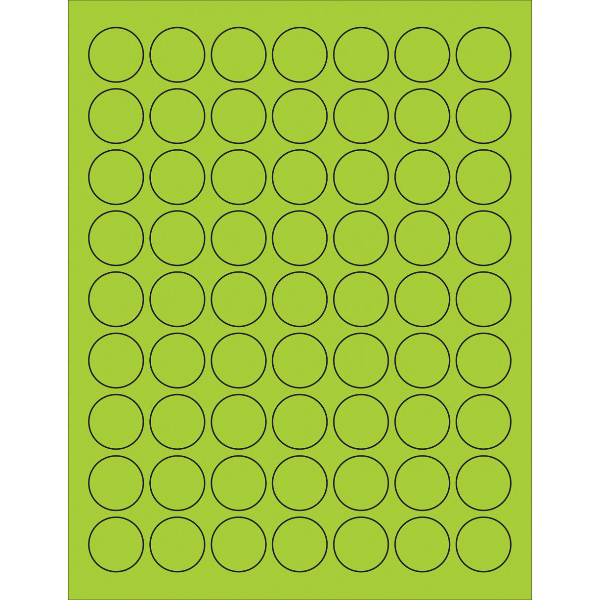 1" Fluorescent Green Circle Laser Labels
