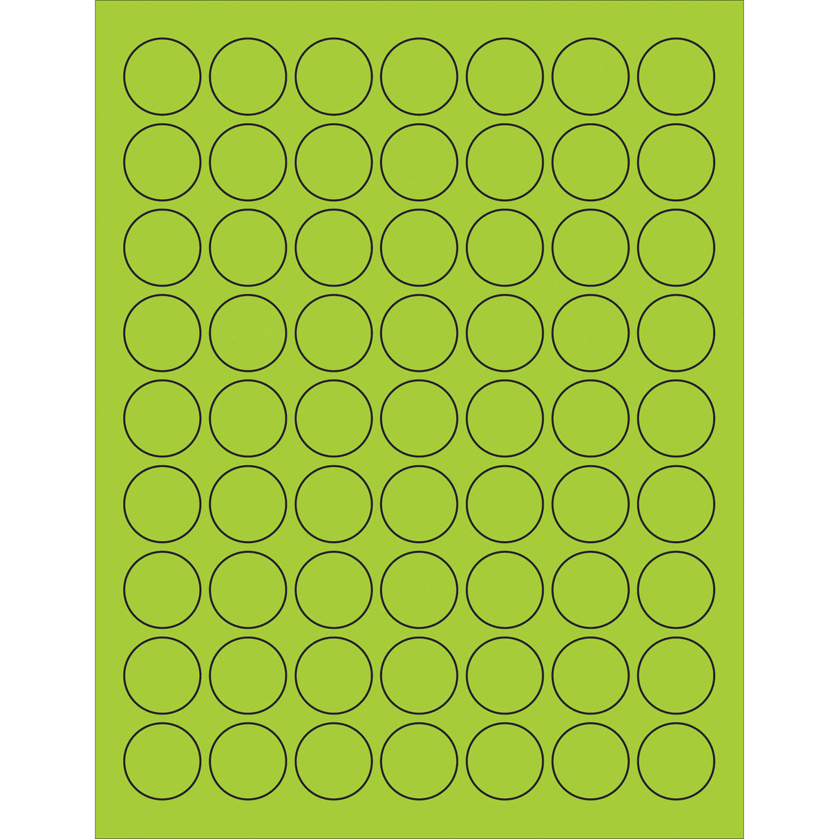 1" Fluorescent Green Circle Laser Labels