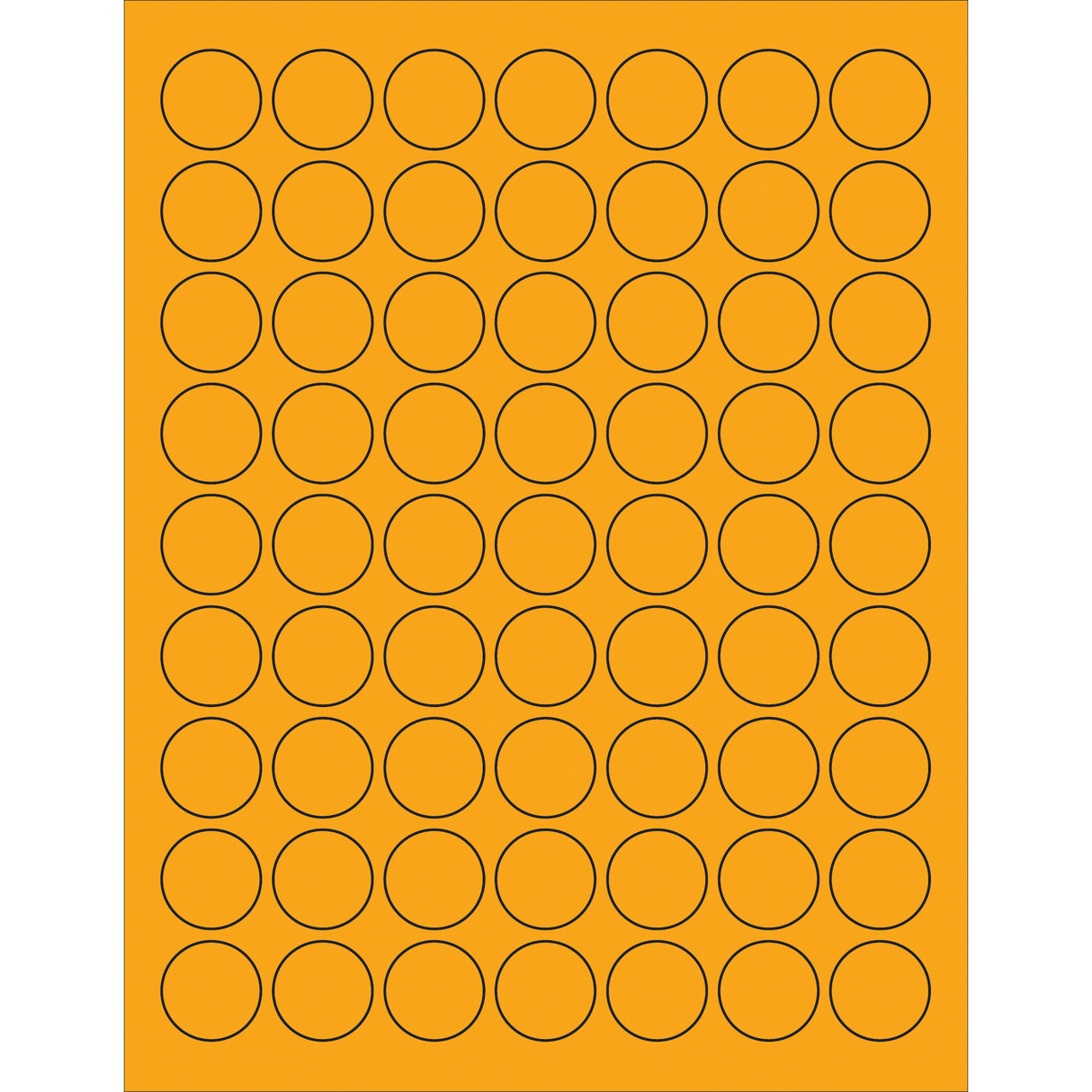 1" Fluorescent Orange Circle Laser Labels