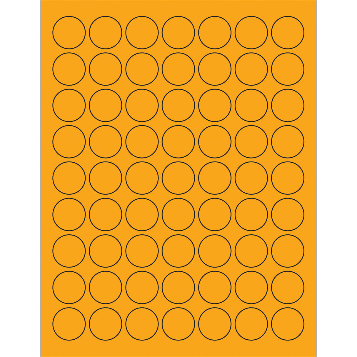 1" Fluorescent Orange Circle Laser Labels