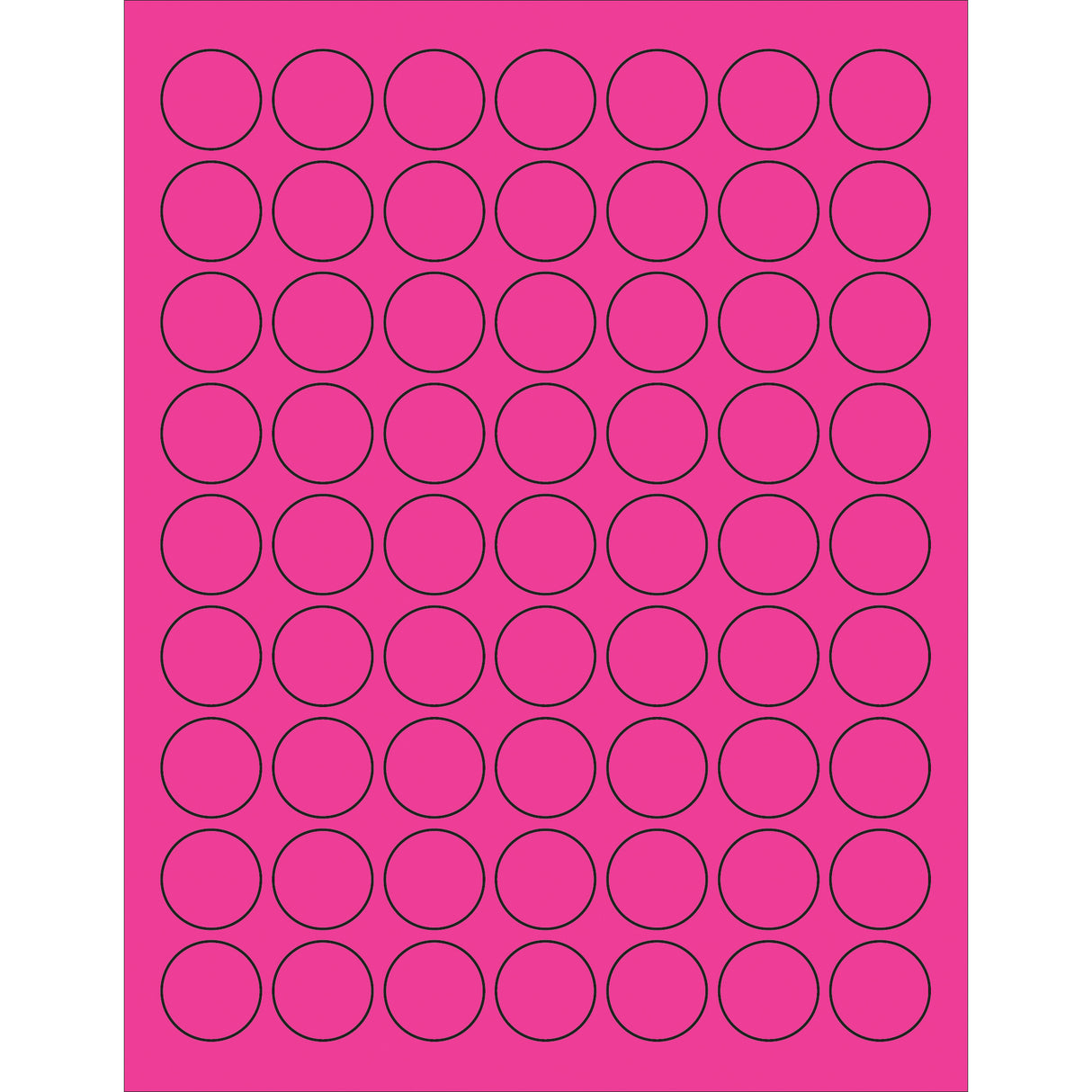 1" Fluorescent Pink Circle Laser Labels