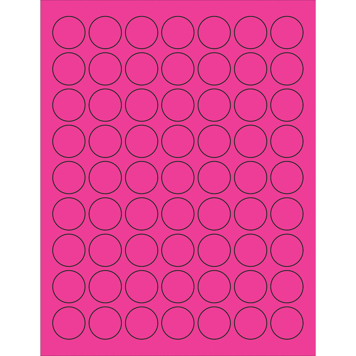 1" Fluorescent Pink Circle Laser Labels