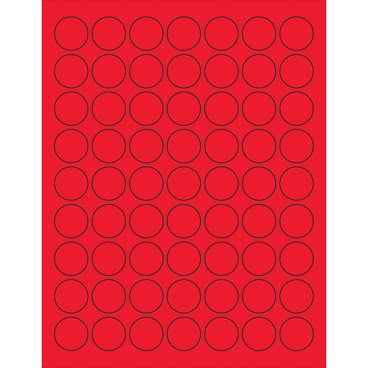 1" Fluorescent Red Circle Laser Labels