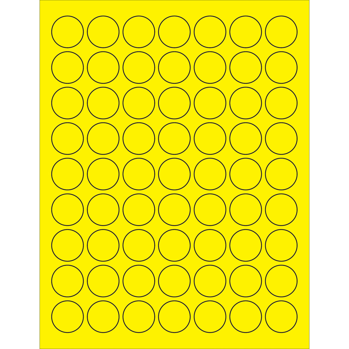 1" Fluorescent Yellow Circle Laser Labels