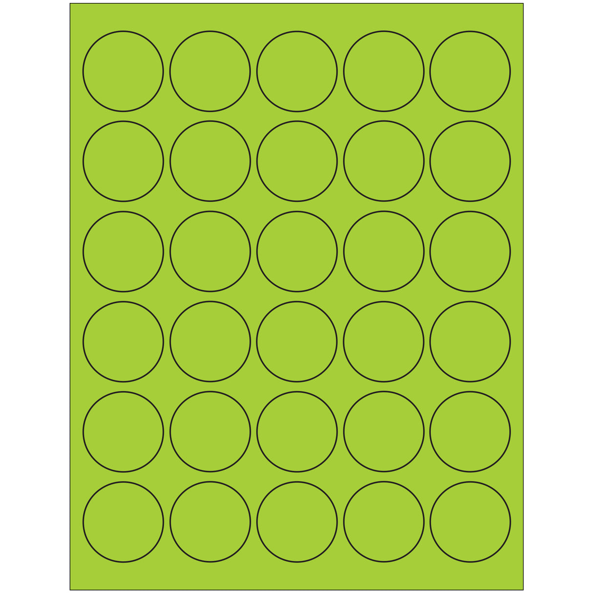 1 1/2" Fluorescent Green Circle Laser Labels