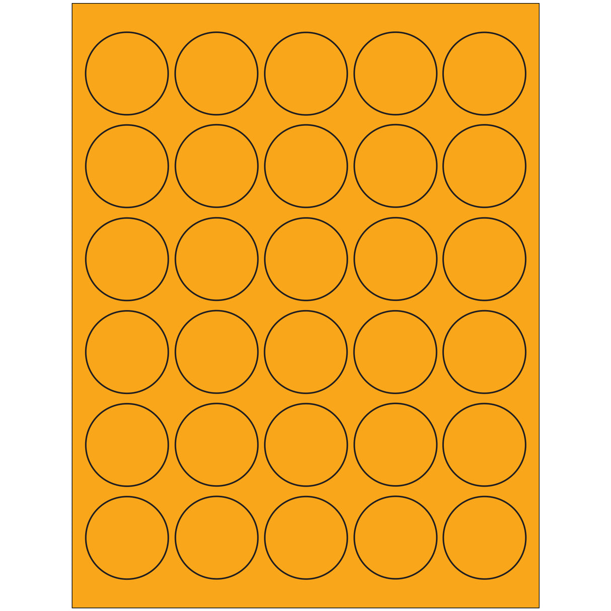 1 1/2" Fluorescent Orange Circle Laser Labels