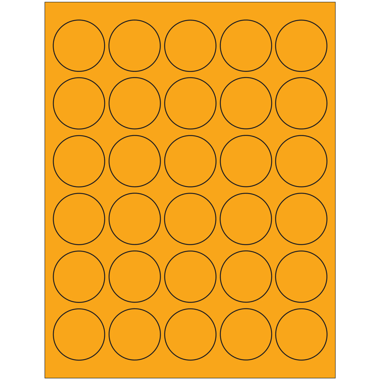 1 1/2" Fluorescent Orange Circle Laser Labels