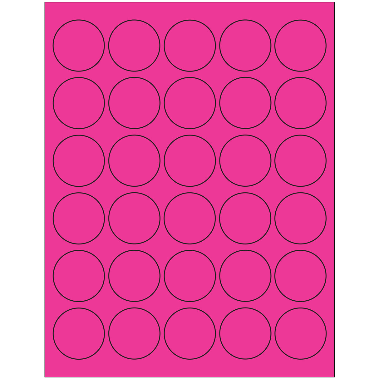 1 1/2" Fluorescent Pink Circle Laser Labels