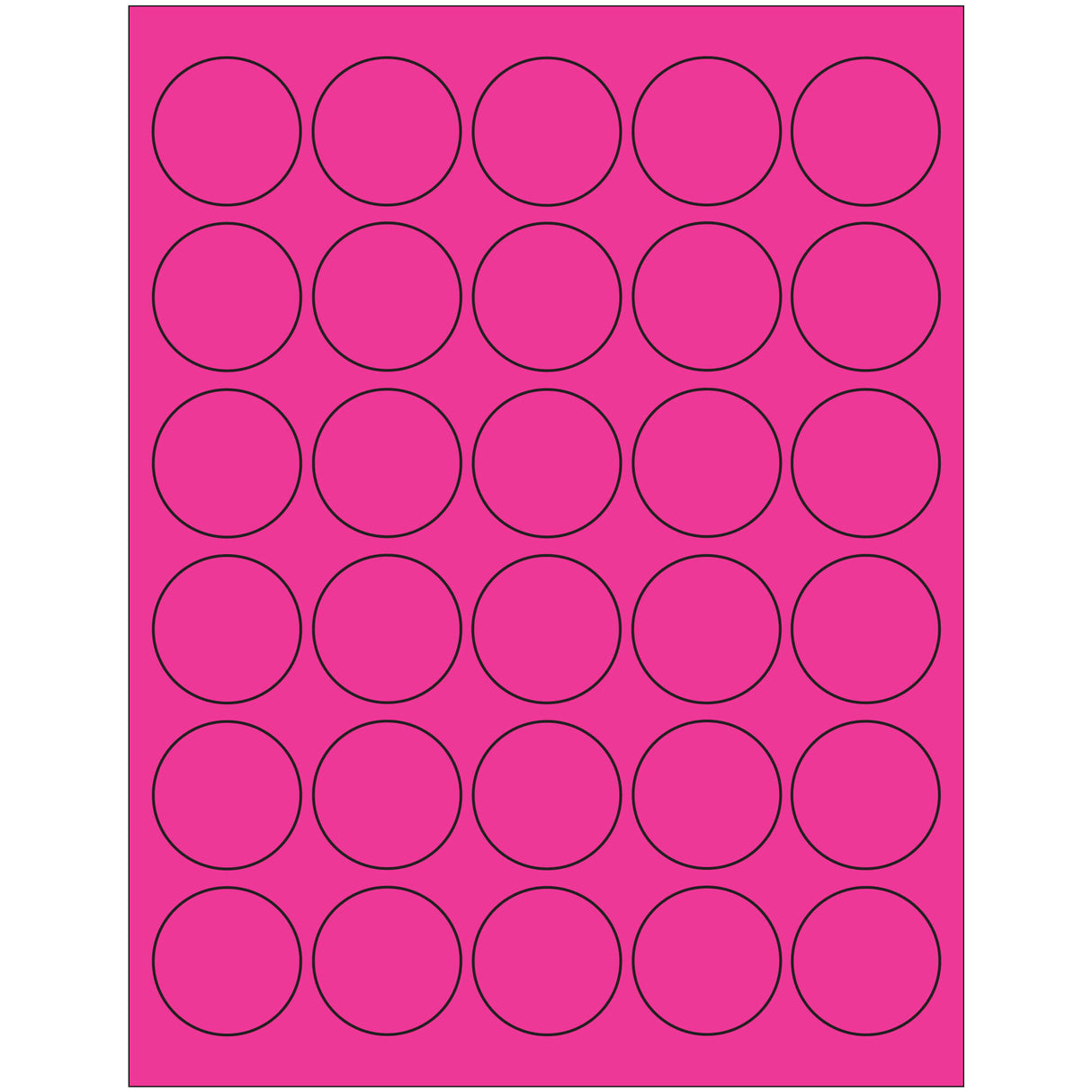 1 1/2" Fluorescent Pink Circle Laser Labels