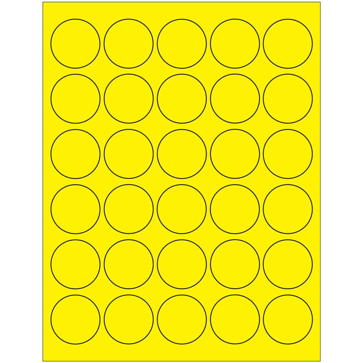 1 1/2" Fluorescent Yellow Circle Laser Labels