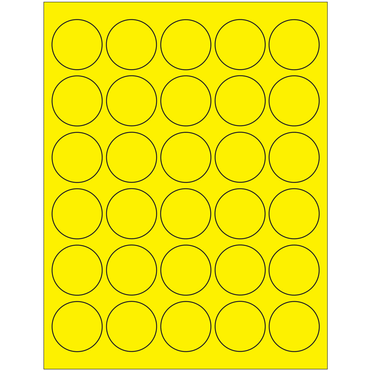 1 1/2" Fluorescent Yellow Circle Laser Labels