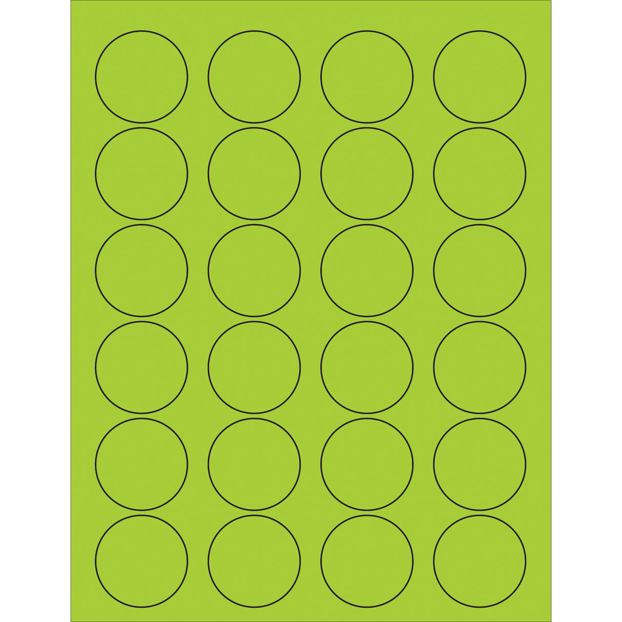 1 5/8" Fluorescent Green Circle Laser Labels