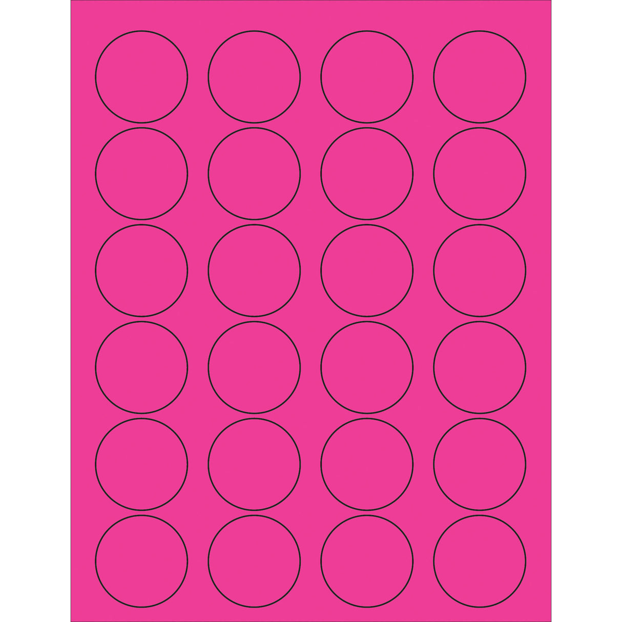 1 5/8" Fluorescent Pink Circle Laser Labels