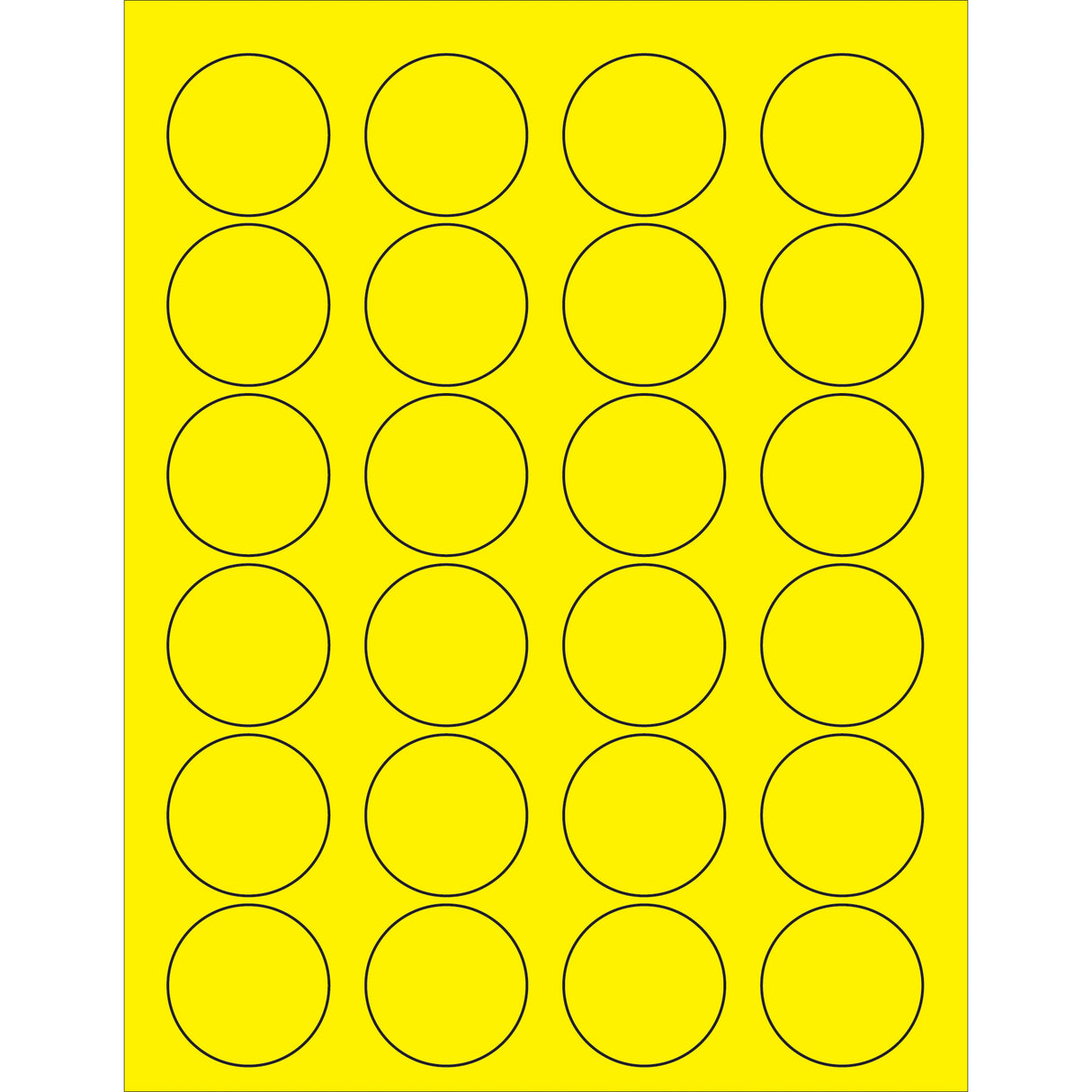 1 5/8" Fluorescent Yellow Circle Laser Labels