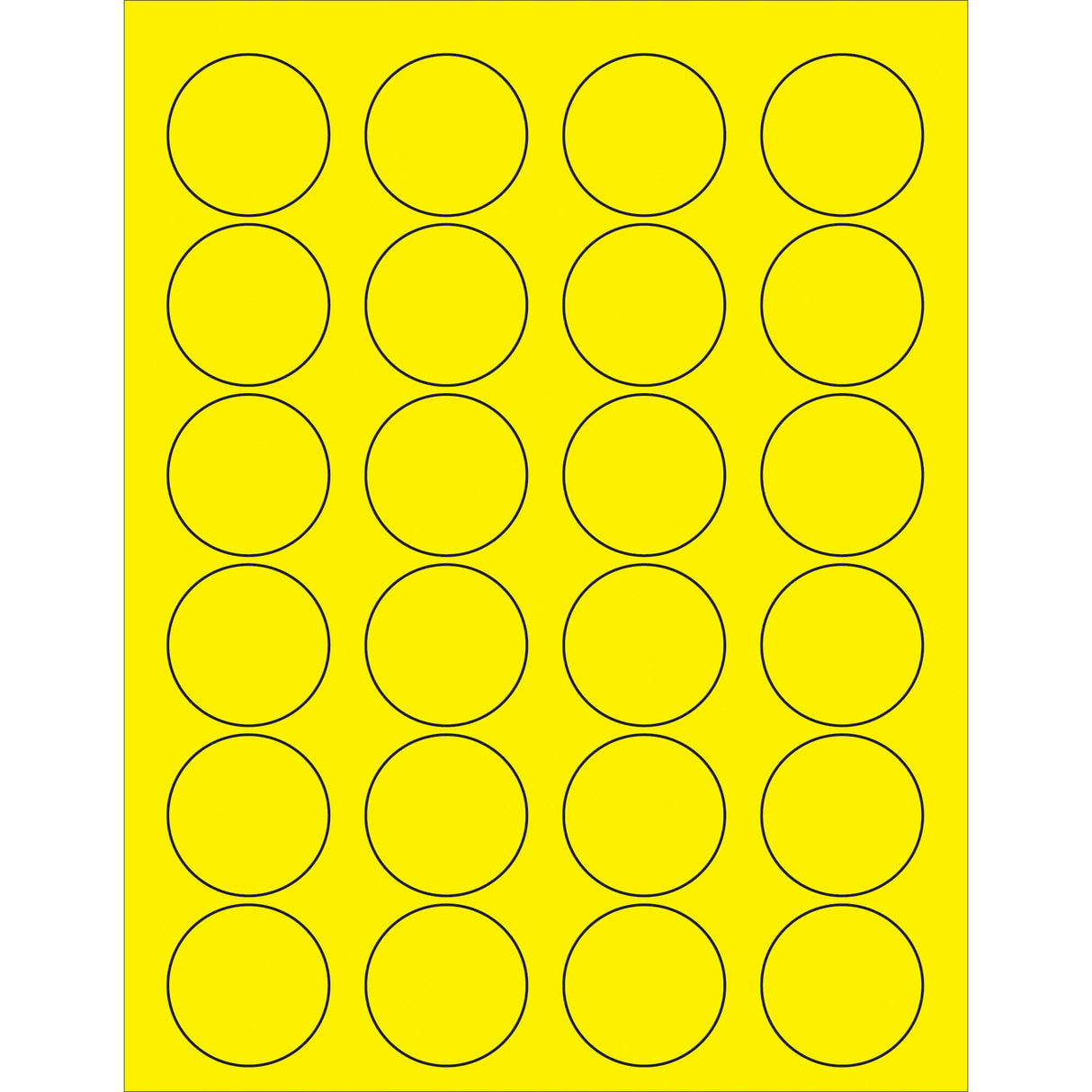 1 5/8" Fluorescent Yellow Circle Laser Labels