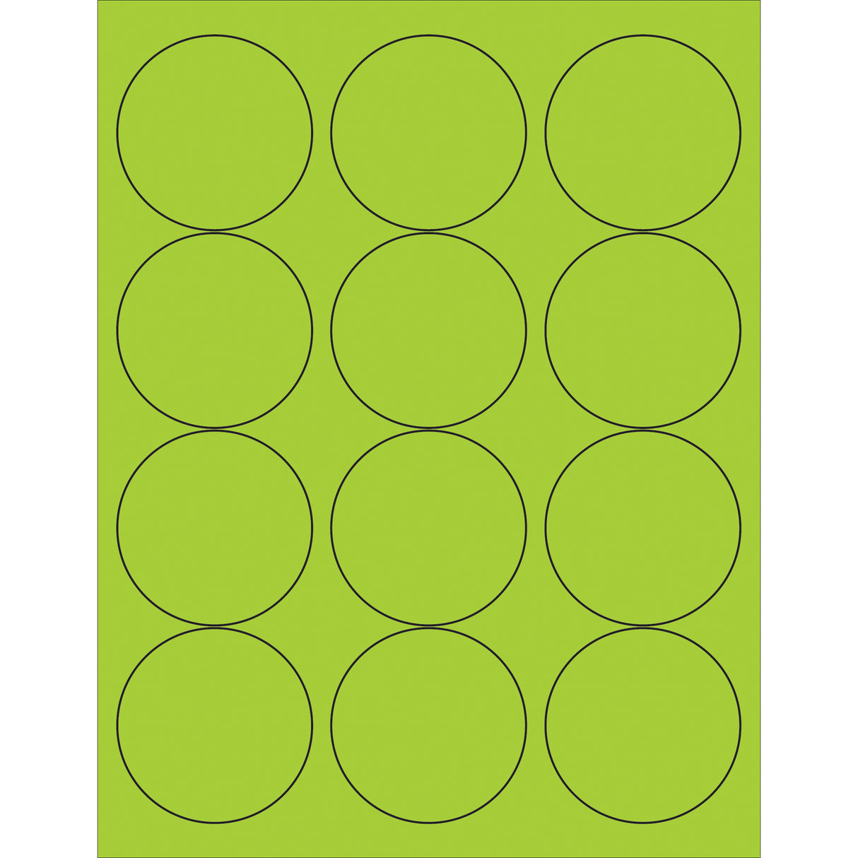 2 1/2" Fluorescent Green Circle Laser Labels
