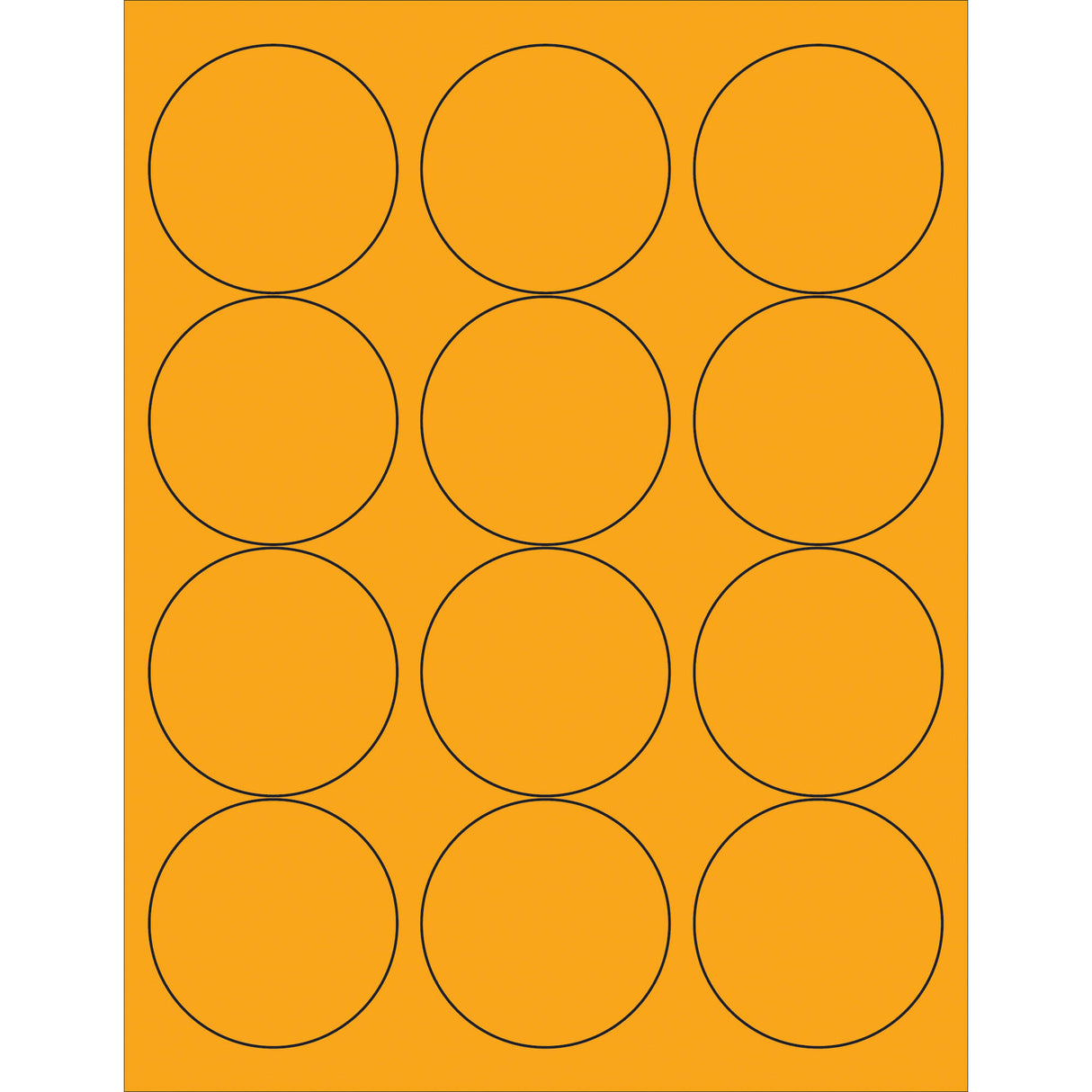 2 1/2" Fluorescent Orange Circle Laser Labels