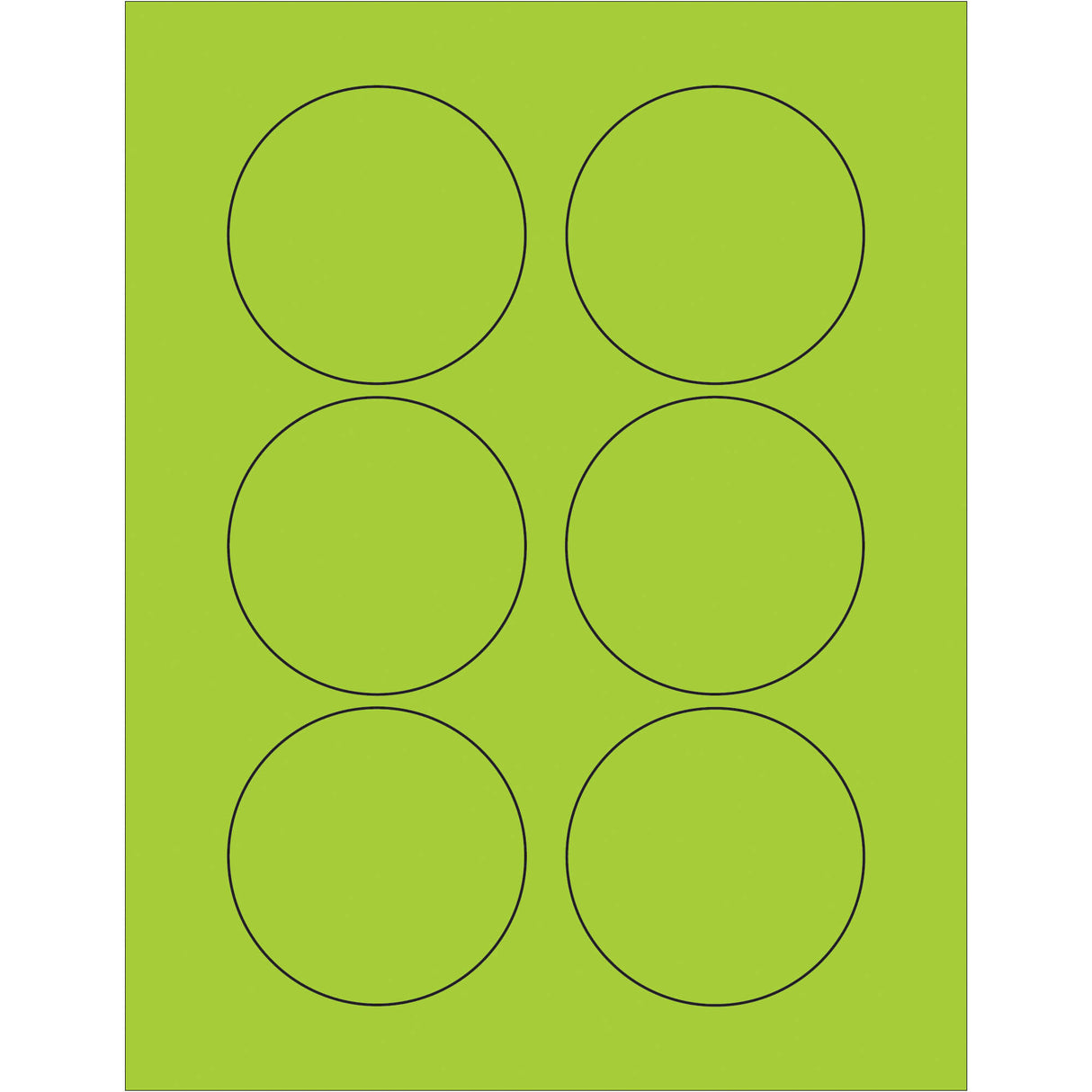3" Fluorescent Green Circle Laser Labels