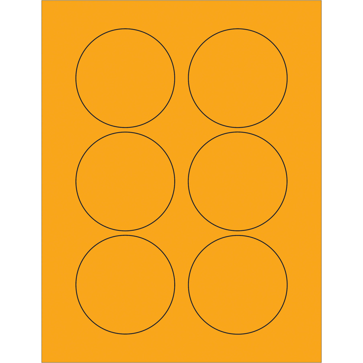 3" Fluorescent Orange Circle Laser Labels