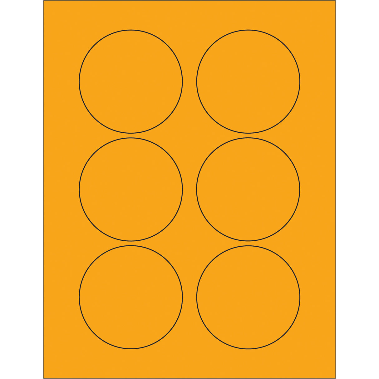 3" Fluorescent Orange Circle Laser Labels