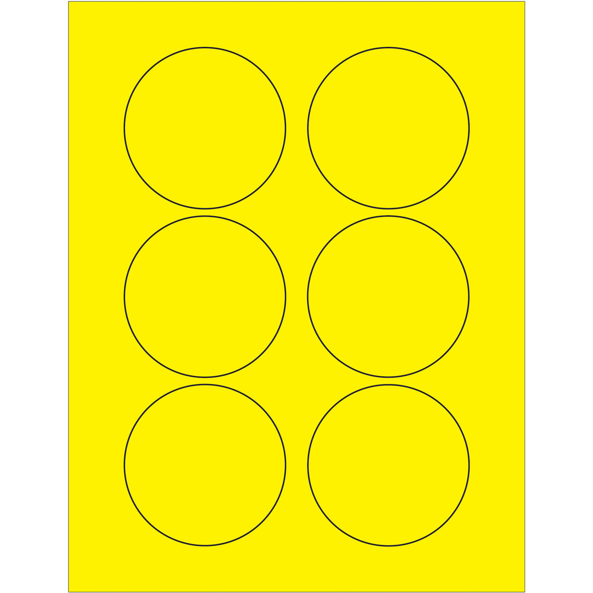 3" Fluorescent Yellow Circle Laser Labels