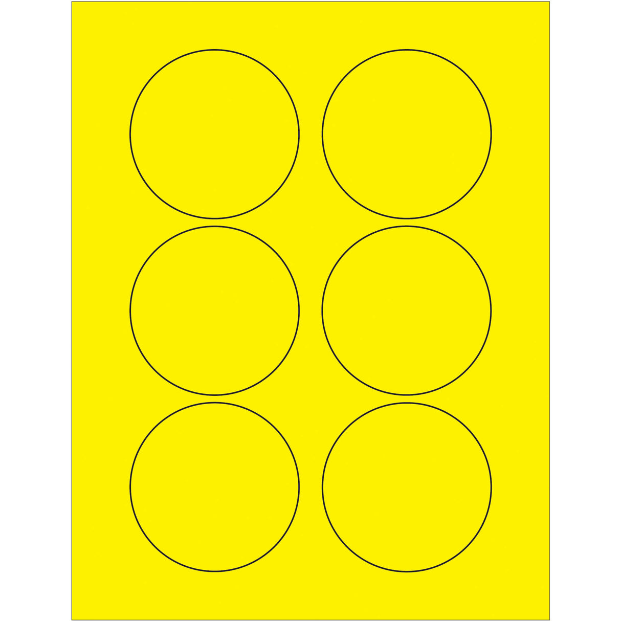 3" Fluorescent Yellow Circle Laser Labels