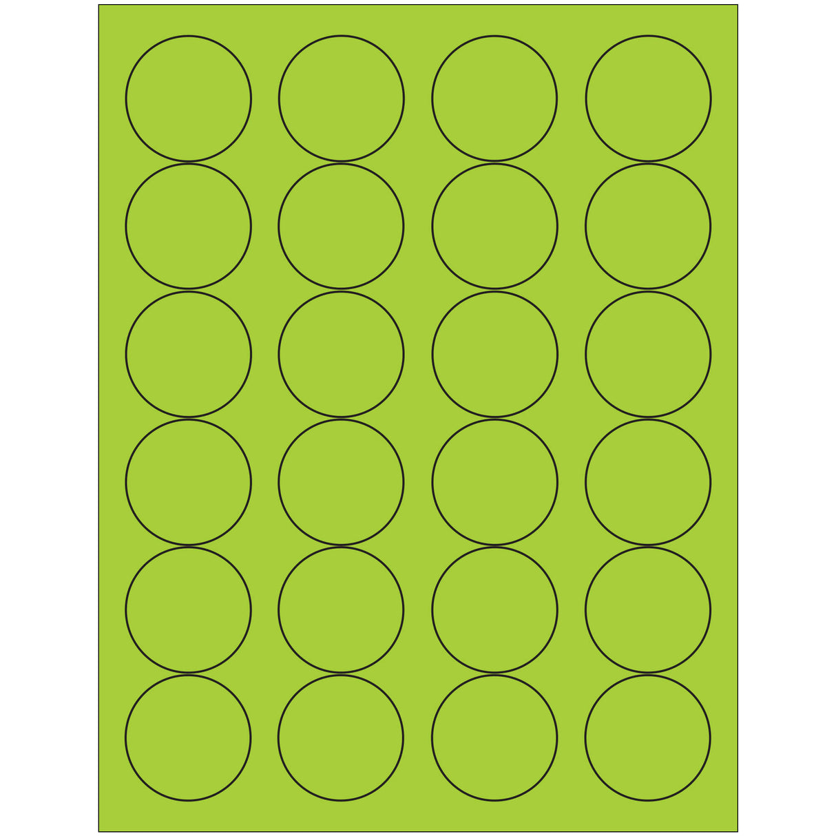 1 2/3" Fluorescent Green Circle Laser Labels