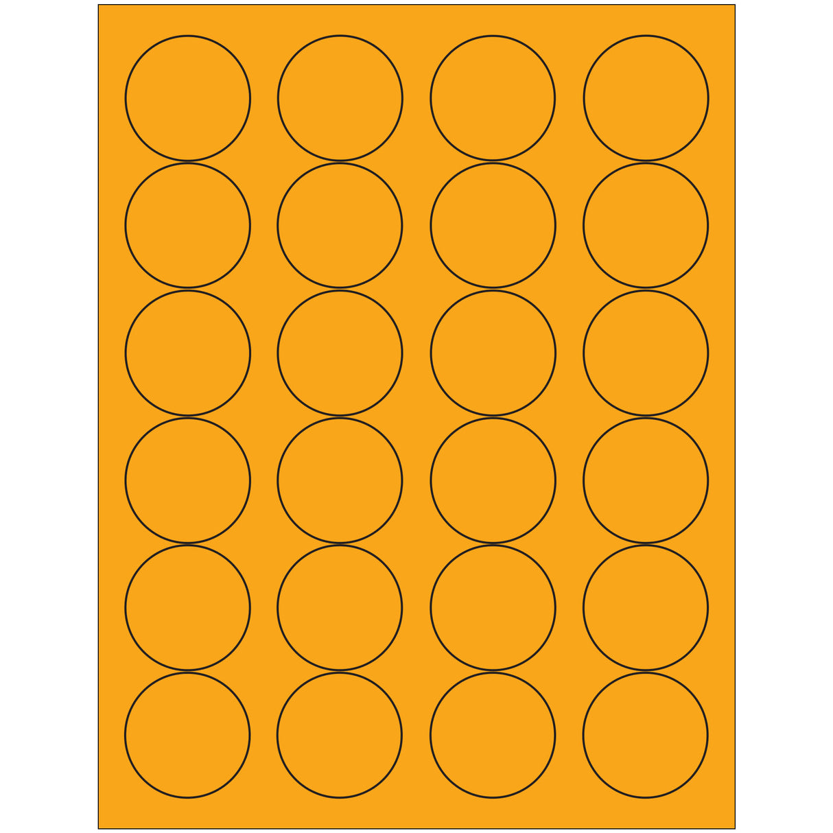 1 2/3" Fluorescent Orange Circle Laser Labels