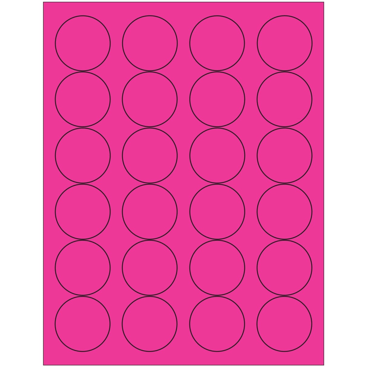 1 2/3" Fluorescent Pink Circle Laser Labels