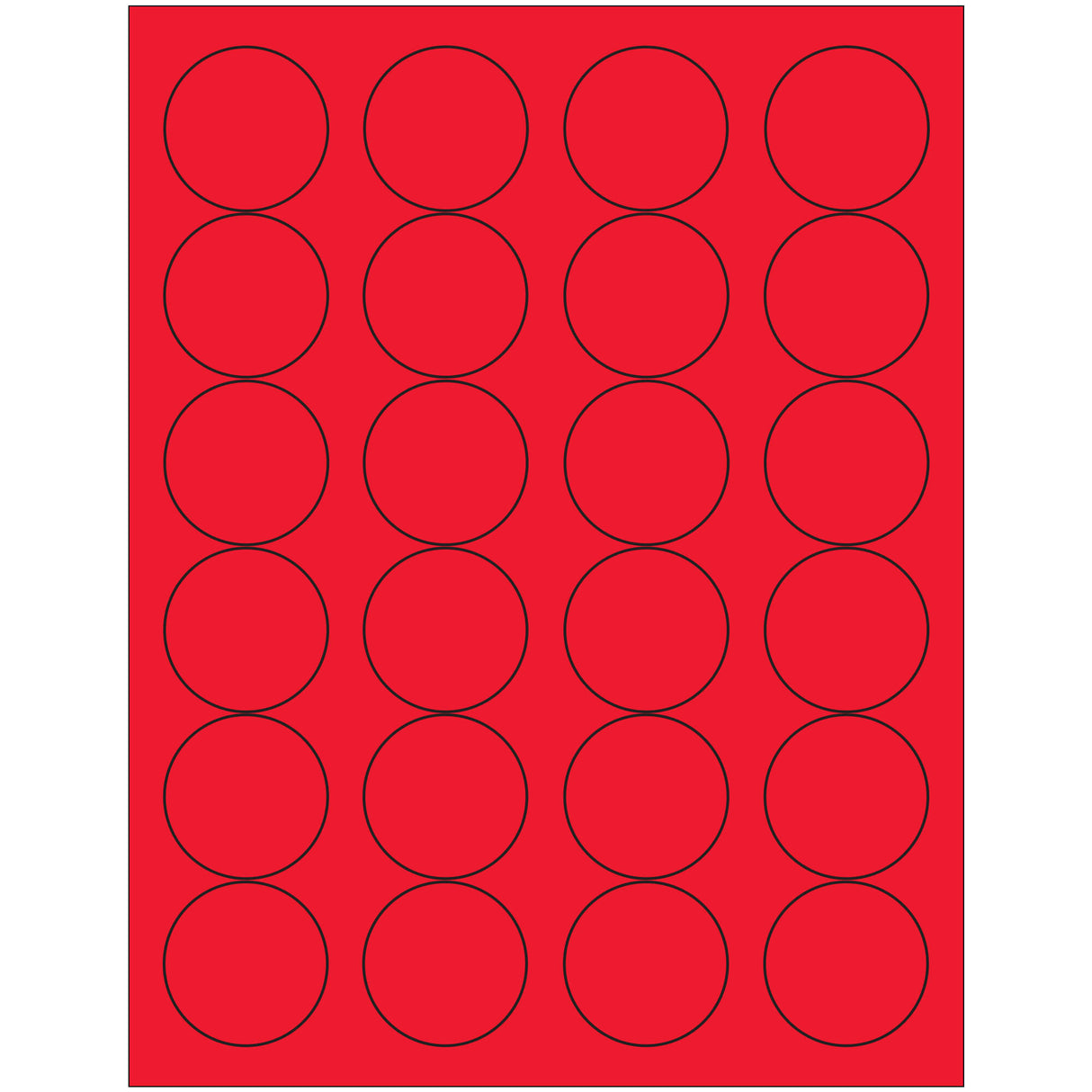 1 2/3" Fluorescent Red Circle Laser Labels