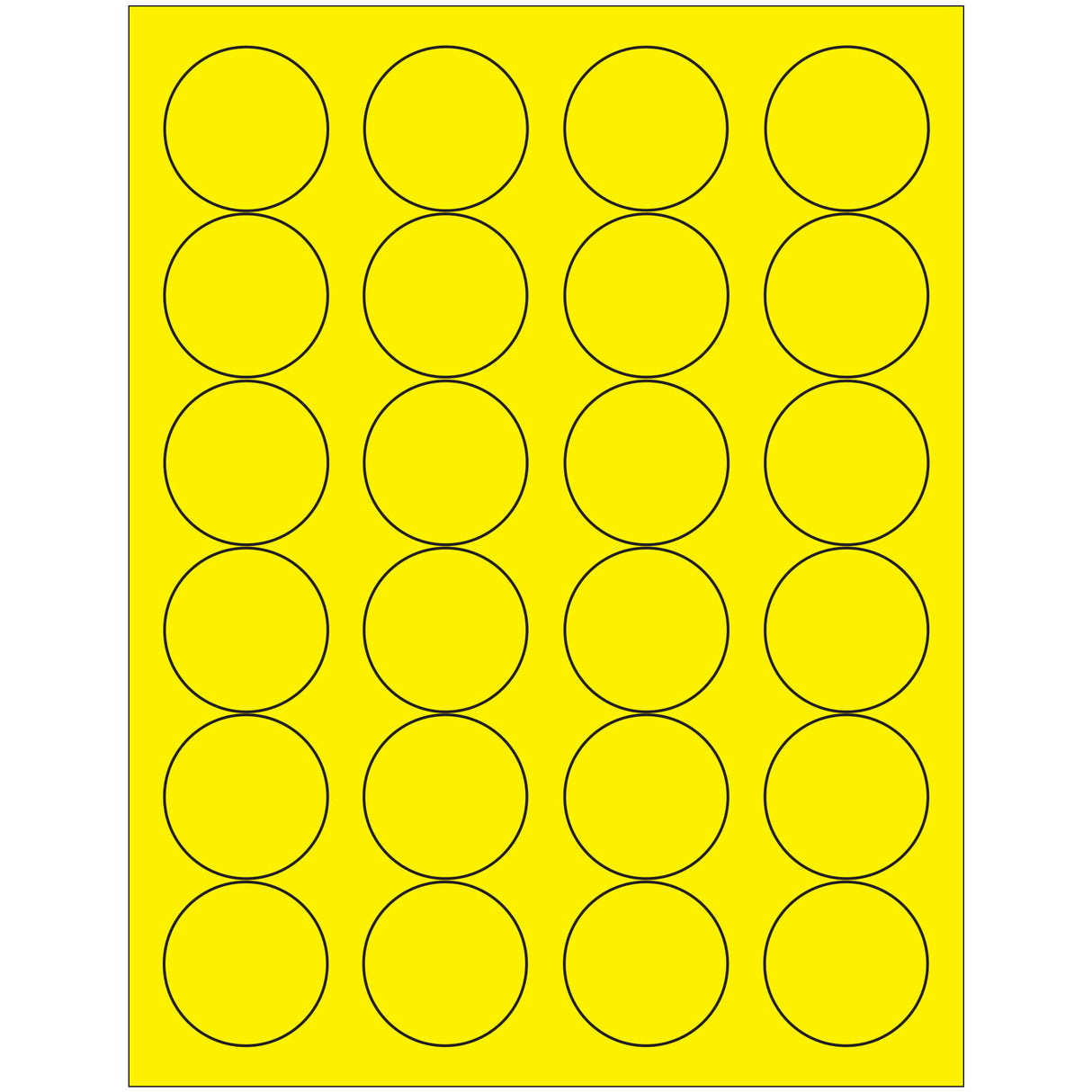 1 2/3" Fluorescent Yellow Circle Laser Labels