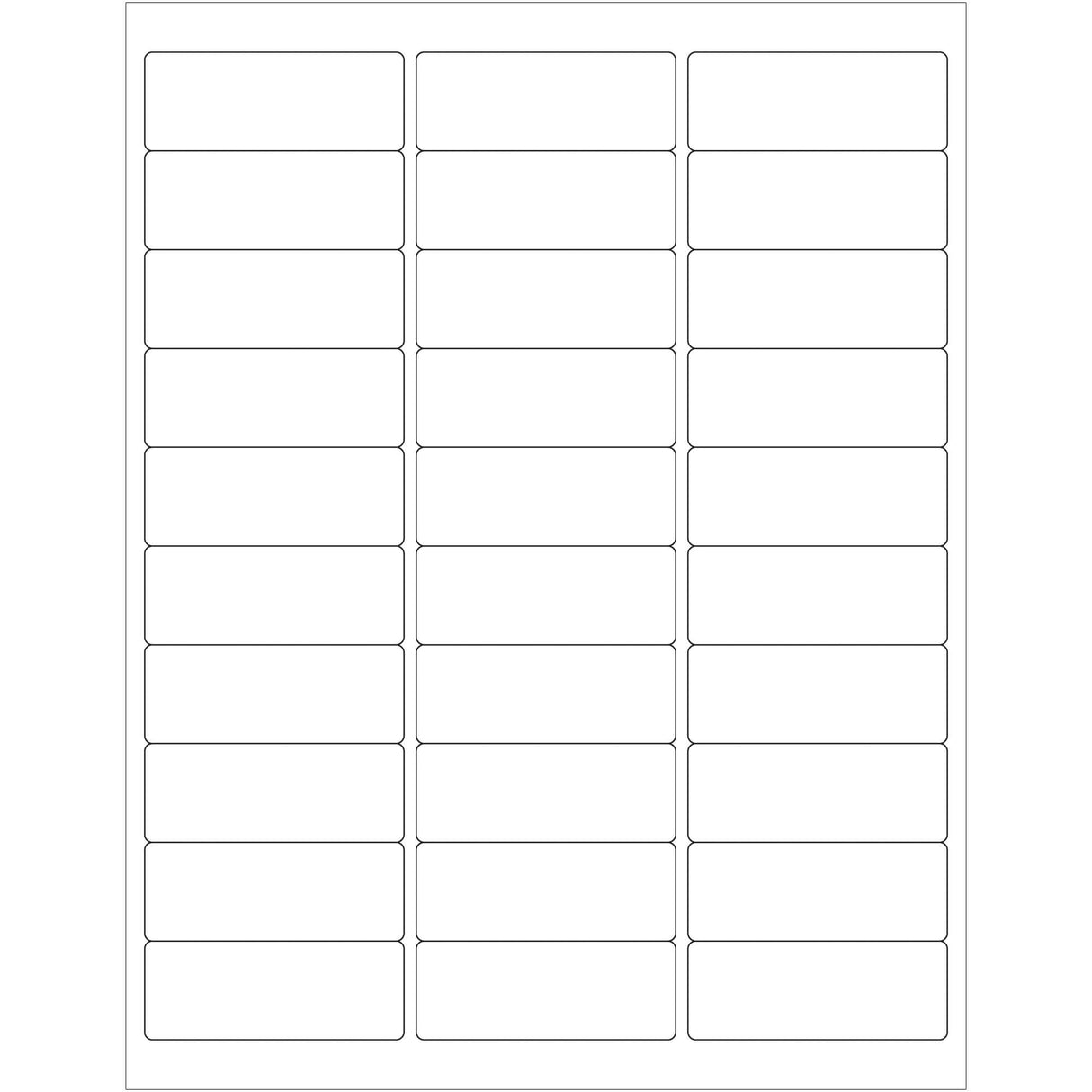 2 5/8 x 1" Glossy White Rectangle Laser Labels